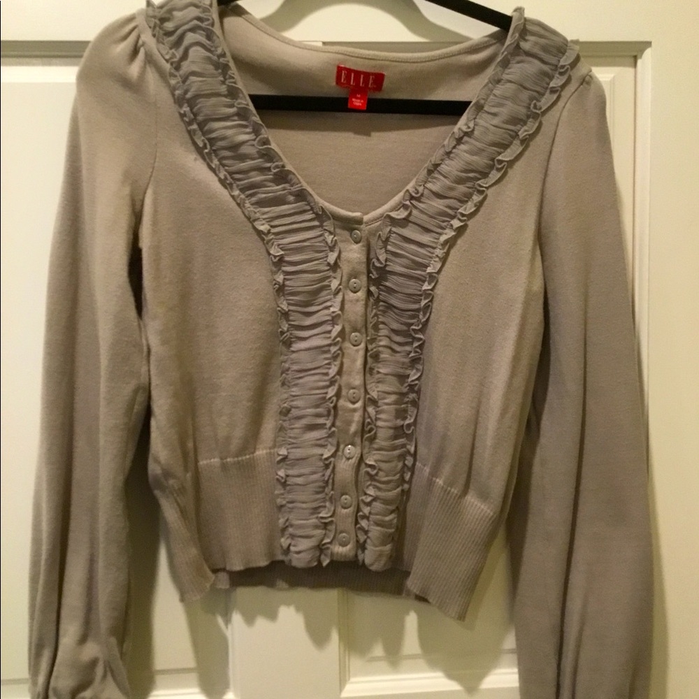 ELLE Cropped Ruffle Sweater